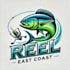 make a attractive fishing charter reel east coast logo