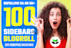 rank up with 100 sidebars blogroll da DR 50 plus