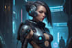 design stunning sci fi, cyberpunk, portrait art