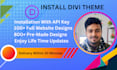 install divi theme with lifetime updates for your website