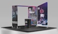 design trade show booth, tent, backdrop, podium, for your exhibition