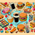 create a food pop art using your food