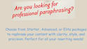 help you paraphrase any content
