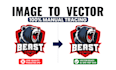 vectorize logo and do manual vector tracing