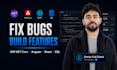 fix asp net core angular react sql bugs and build features