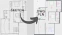 sketch,pdf to autocad or archicad professional conversion