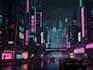 do cyberpunk futuristic city art