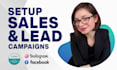 setup facebook and instagram ads for sales and leads