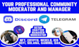 be your crypto telegram community manager and admin or moderator