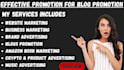 promote your website, business, brand, blog, amazon book, crypto and products