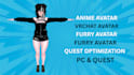 create animaze 3d character, vtuber model, vrchat vrc avatar model, quest and pc