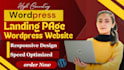 create wordpress landing page design or wordpress websites