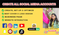 perfect all social media accounts create, setup, and optimiz