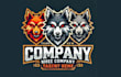 design a unique three wolf mascot logo for your brand or team