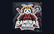 do samurai panda cartoon, character mascot logo with unique creativity