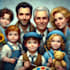 draw disney family portrait illustration