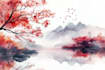 draw a watercolor landscape illustration