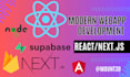 develop nextjs react node supabase fullstack website