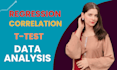 do regression, t test, anova, survey data analysis, correlation, and report