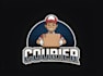 make unique delivery man courier service logo