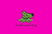 create a unique turtle and dog mascot logo design