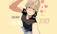 draw cute couple illustration for you