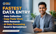 do fastest data entry, data collection, copy paste, ai work