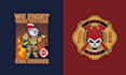 make custom skull firefighter logo for your