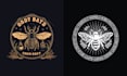 make hand drawn honey bee logo