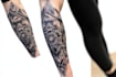 create sleeve tattoo design in geometric style
