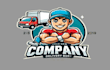 do awesome delivery boy mascot logo design with express service