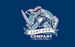 do awesome knight mascot logo design with company