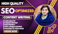 do SEO article writing, blog post writing, and content writing