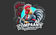 do amazing rooster mascot logo design with company