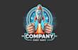 do make rocket launch icon mascot logo design with express delivery