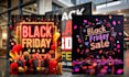 design black friday sale flyers, discount posters, banners