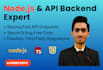 develop, refactor, integrate, and optimize apis and backend using node js