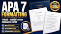 format your thesis dissertation or research paper in apa 7