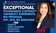 design persuasive capability statement, government contract proposal development