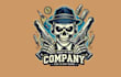 do awesome skull mascot logo design with 1 day delivery