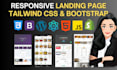 build a responsive landing page with tailwind CSS, bootstrap