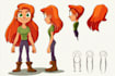 create vector cartoon character design for animation and game