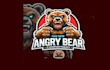 do make angry bear mascot logo with express delivery