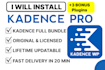 install kadence pro theme, kadence blocks pro, and the complete kadence bundle