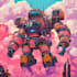custom futuristic mecha robot character illustration art