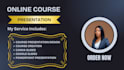 create online course presentation, course content, canva slides