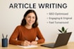 write SEO blog posts and articles as your content writer