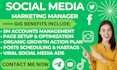 be your social media marketing manager