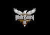 design hard heavy band white raven logo
