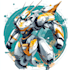 custom futuristic mecha robot character illustration art